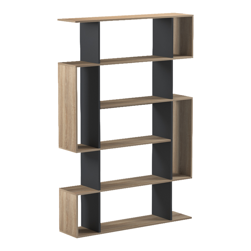 Βιβλιοθήκη Mito pakoworld sonoma-ανθρακί 108.5x25x161εκ