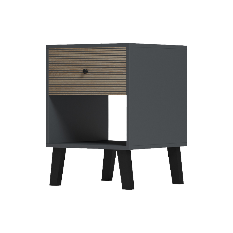 Κομοδίνο Tuscany pakoworld sonoma-ανθρακί 40x40x55εκ