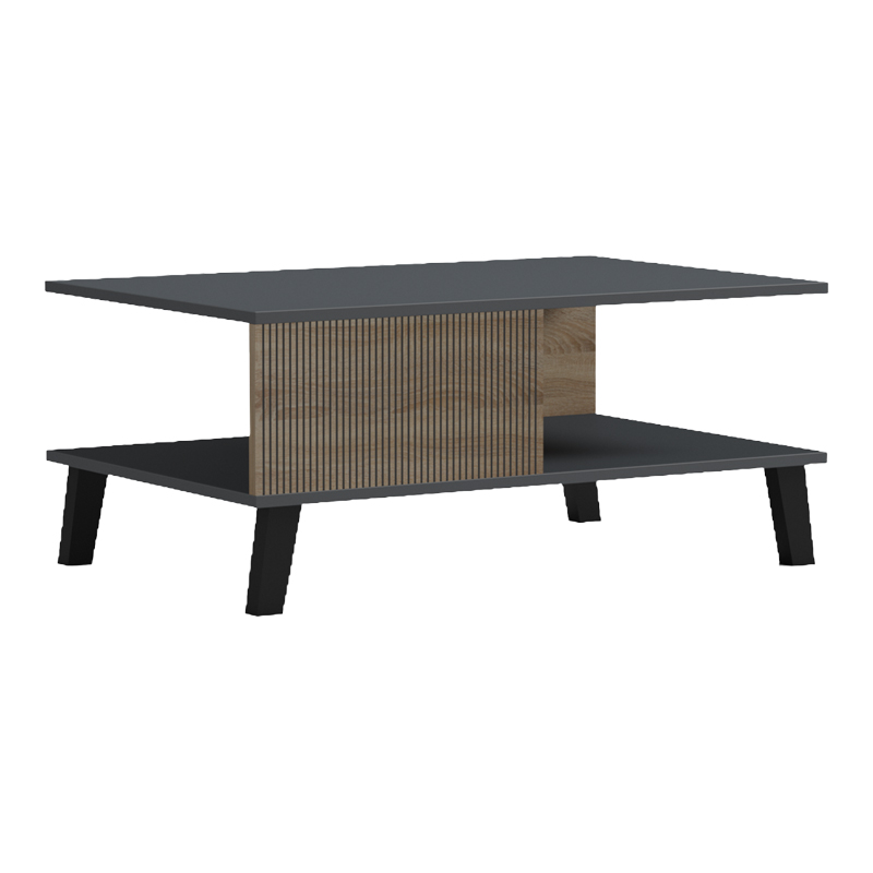 Τραπεζάκι σαλονιού Tuscany pakoworld sonoma-ανθρακί 83x54x34εκ