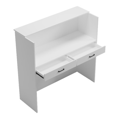 Γραφείο reception Optima pakoworld με led λευκό-sonoma 110x40x110εκ