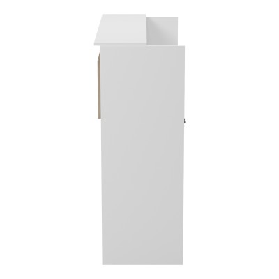 Γραφείο reception Optima pakoworld με led λευκό-sonoma 110x40x110εκ