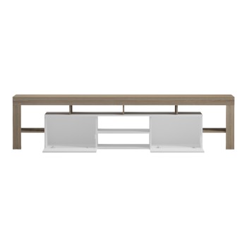 Έπιπλο τηλεόρασης Liner pakoworld sonoma-λευκό 210x40x50εκ