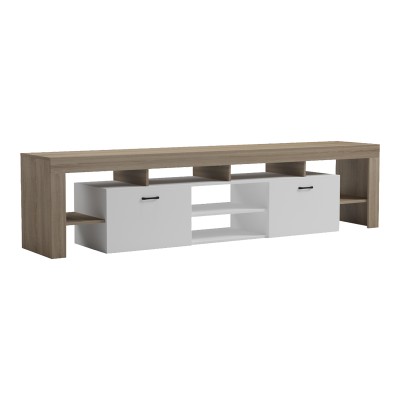 Έπιπλο τηλεόρασης Liner pakoworld sonoma-λευκό 210x40x50εκ