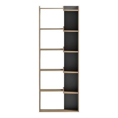 Βιβλιοθήκη Corpus pakoworld sonoma - ανθρακί 61x22x162εκ