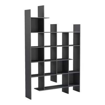 Βιβλιοθήκη Manco pakoworld ανθρακί 122x25.5x188εκ