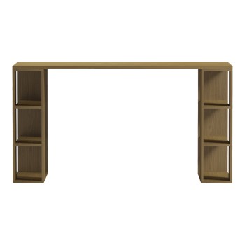 Γραφείο με ραφιέρα Colmar pakoworld σε ανοιχτό καρυδί 140x60x75εκ