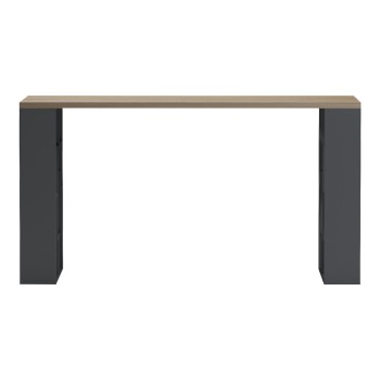 Γραφείο με ραφιέρα Labirent  pakoworld ανθρακί-sonoma 140x60x75εκ