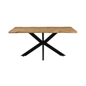 Tραπέζι Gilman pakoworld MDF sonoma-μαύρο 150x90x75εκ