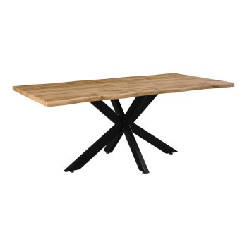Tραπέζι Gilman pakoworld MDF sonoma-μαύρο 180x90x75εκ