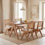 Τραπεζαρία Winslow pakoworld σετ 5τεμ ξύλο rubberwood ανοιχτό καρυδί 160x85x75εκ