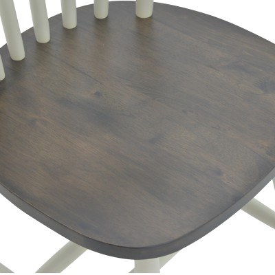 Καρέκλα Larus pakoworld φυσικό ξύλo rubberwood ανθρακί-λευκό 50x49x90εκ. | 2 τμχ