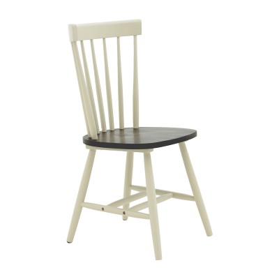 Καρέκλα Larus pakoworld φυσικό ξύλo rubberwood ανθρακί-λευκό 50x49x90εκ. | 2 τμχ