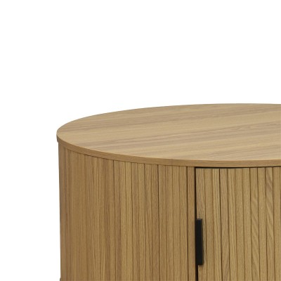 Τραπέζι σαλονιού Scandi pakoworld MDF σε φυσική απόχρωση Φ80x35.5εκ