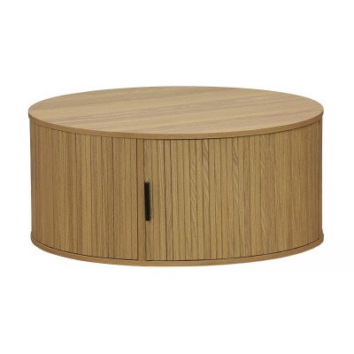 Τραπέζι σαλονιού Scandi pakoworld MDF σε φυσική απόχρωση Φ80x35.5εκ
