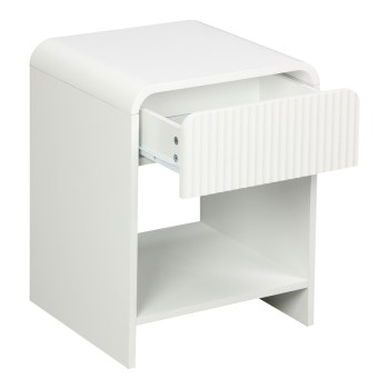 Κομοδίνο Lemperto pakoworld MDF σε λευκή απόχρωση 40x40x53εκ