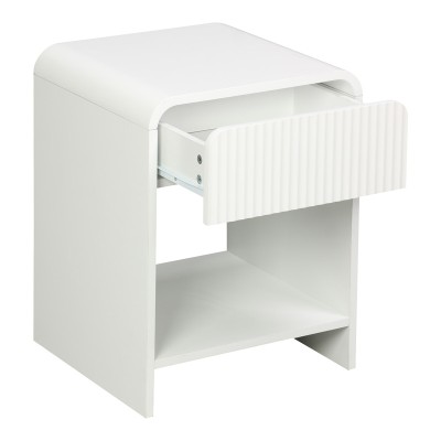 Κομοδίνο Lemperto pakoworld MDF σε λευκή απόχρωση 40x40x53εκ