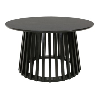 Τραπέζι σαλονιού Domonic pakoworld mdf σε μαύρη απόχρωση Φ80x45εκ