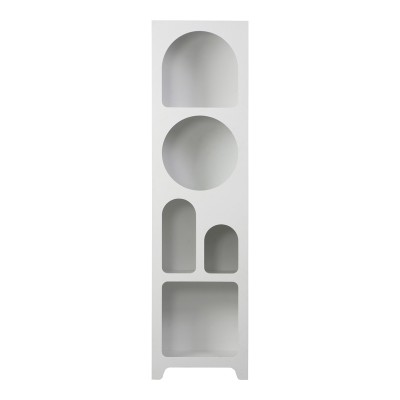 Βιβλιοθήκη Emersi pakoworld mdf σε λευκή απόχρωση 48x35x180εκ