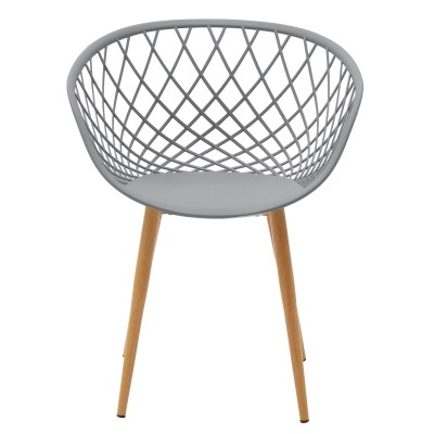 Πολυθρόνα Ezra pakoworld γκρι pp-πόδι φυσικό μέταλλο 63x55x83εκ
