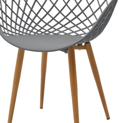 Πολυθρόνα Ezra pakoworld γκρι pp-πόδι φυσικό μέταλλο 63x55x83εκ