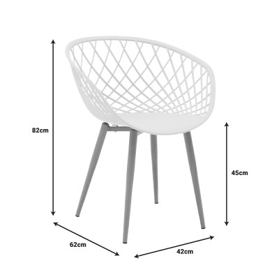 Πολυθρόνα Ezra pakoworld γκρι pp-πόδι φυσικό μέταλλο 63x55x83εκ