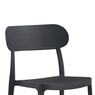 Καρέκλα Amvroan στοιβαζόμενη pakoworld με UV protection ανθρακί pp 51x49x79.5εκ