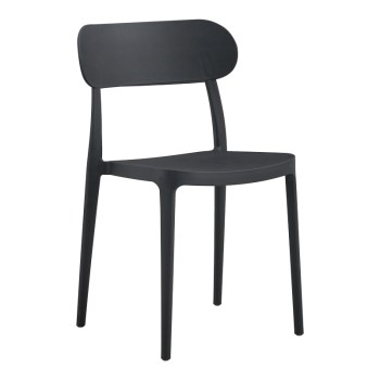 Καρέκλα Amvroan στοιβαζόμενη pakoworld με UV protection ανθρακί pp 51x49x79.5εκ