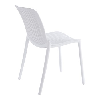 Καρέκλα Teragi στοιβαζόμενη pakoworld pp με UV protection λευκή 58x43.5x82εκ
