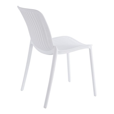 Καρέκλα Teragi στοιβαζόμενη pakoworld pp με UV protection λευκή 58x43.5x82εκ