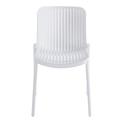 Καρέκλα Teragi στοιβαζόμενη pakoworld pp με UV protection λευκή 58x43.5x82εκ