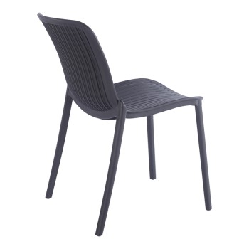 Καρέκλα Teragi στοιβαζόμενη pakoworld pp με UV protection ανθρακί 58x43.5x82εκ