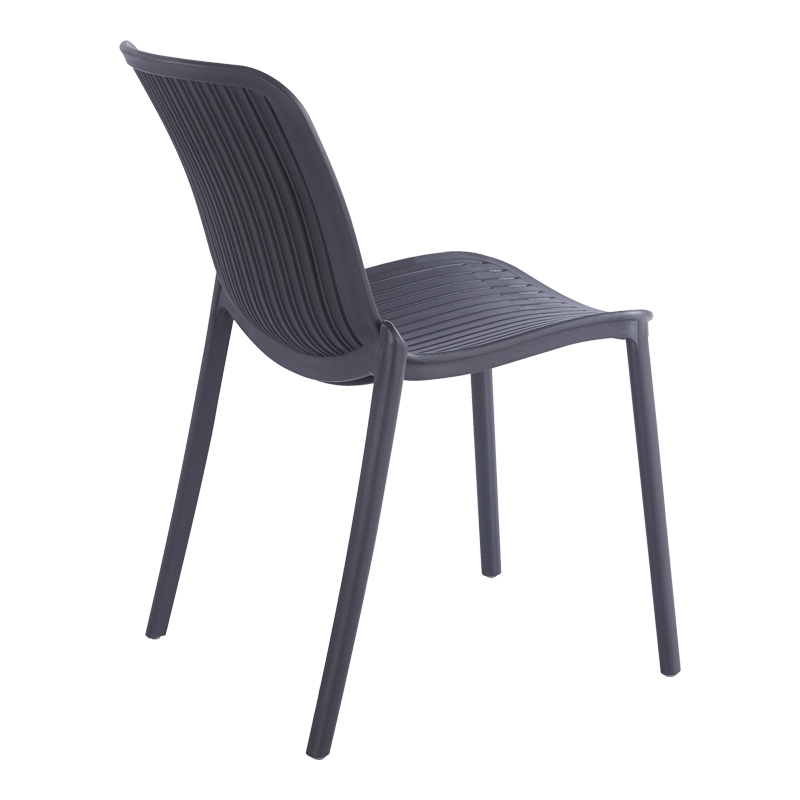 Καρέκλα Teragi στοιβαζόμενη pakoworld pp με UV protection ανθρακί 58x43.5x82εκ