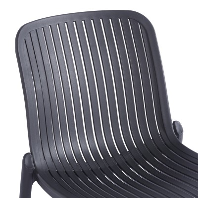 Καρέκλα Teragi στοιβαζόμενη pakoworld pp με UV protection ανθρακί 58x43.5x82εκ