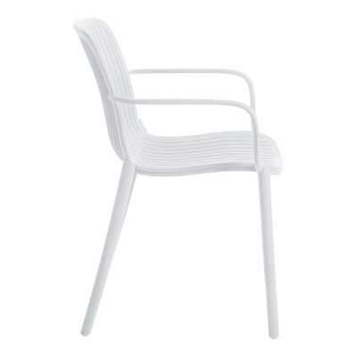 Πολυθρόνα Teragi στοιβαζόμενη pakoworld pp με UV protection λευκή 59x57x82εκ