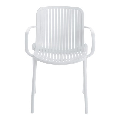 Πολυθρόνα Teragi στοιβαζόμενη pakoworld pp με UV protection λευκή 59x57x82εκ