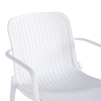 Πολυθρόνα Teragi στοιβαζόμενη pakoworld pp με UV protection λευκή 59x57x82εκ