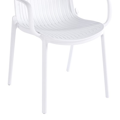 Πολυθρόνα Teragi στοιβαζόμενη pakoworld pp με UV protection λευκή 59x57x82εκ