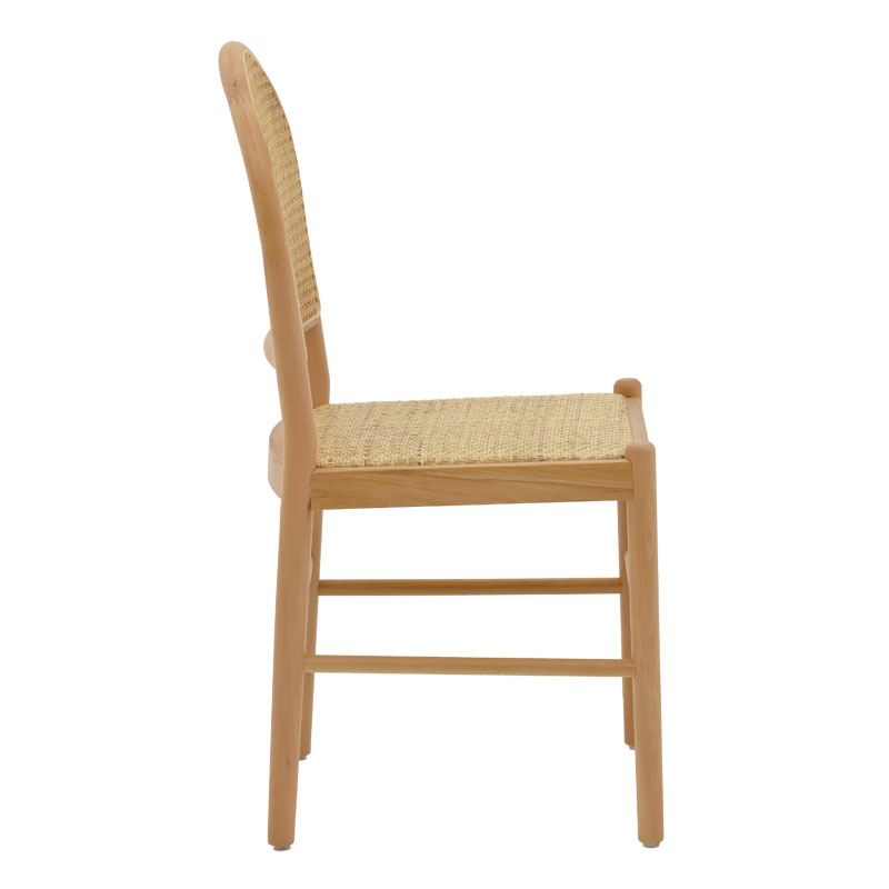 Καρέκλα Alessia pakoworld ξύλο οξιάς-rattan φυσικό 43x44x89εκ