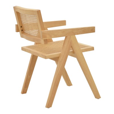 Πολυθρόνα Winslow pakoworld φυσικό rubberwood 52x59x79εκ