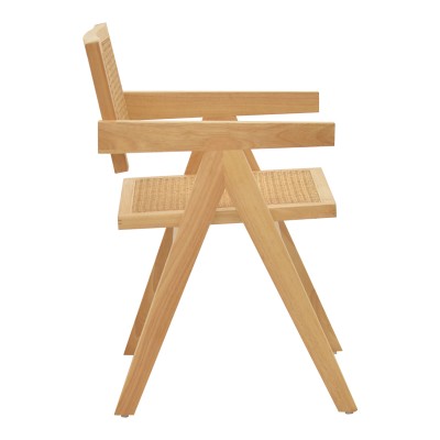 Πολυθρόνα Winslow pakoworld φυσικό rubberwood 52x59x79εκ