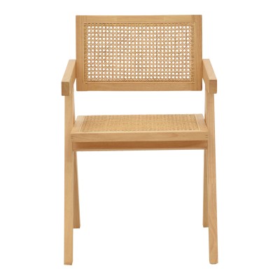 Πολυθρόνα Winslow pakoworld φυσικό rubberwood 52x59x79εκ