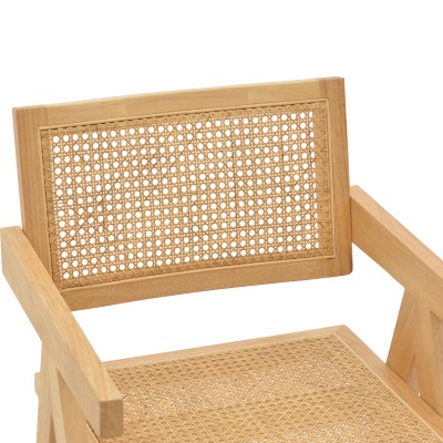 Πολυθρόνα Winslow pakoworld φυσικό rubberwood 52x59x79εκ