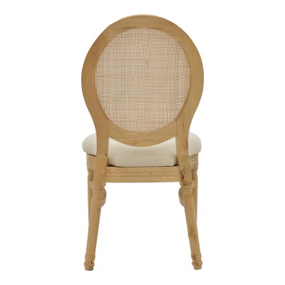 Καρέκλα Canco pakoworld φυσικό rubberwood-φυσικό rattan 50x53x98εκ