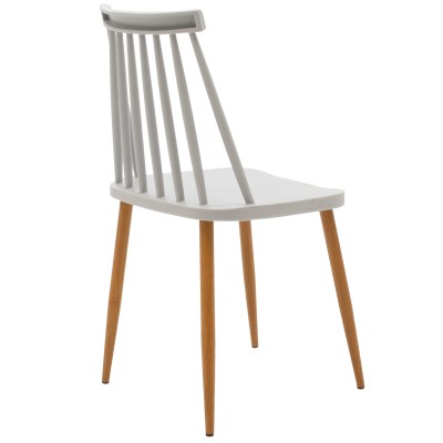 Καρέκλα Aurora pakoworld γκρι pp-φυσικό μεταλλικό πόδι 42x49.5x77εκ | 4 τμχ
