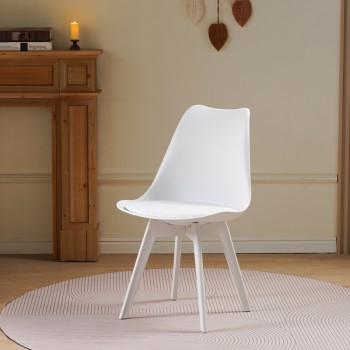Καρέκλα Gaston I pakoworld PP-PU σε λευκή απόχρωση 48.5x53.5x81.5εκ