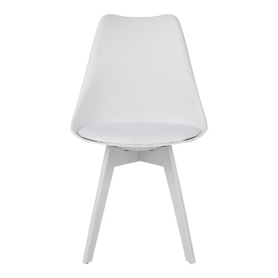 Καρέκλα Gaston I pakoworld PP-PU σε λευκή απόχρωση 48.5x53.5x81.5εκ