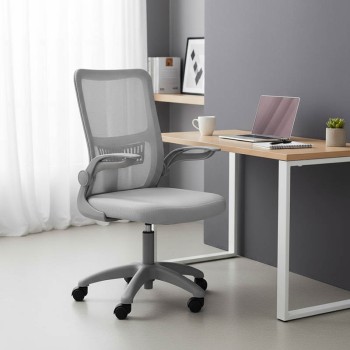 Καρέκλα γραφείου εργασίας Annalise pakoworld mesh γκρι 57x53x100εκ