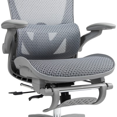 Καρέκλα γραφείου εργασίας Zenyk pakoworld mesh σε grey απόχρωση 63x70x126εκ