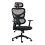 Καρέκλα γραφείου διευθυντή Cadrey pakoworld mesh μαύρο 67x64x120-128εκ