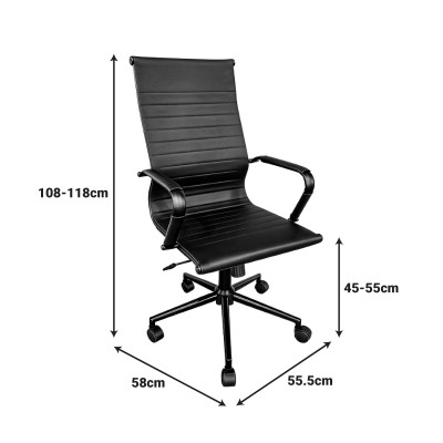 Καρέκλα γραφείου διευθυντή Valter pakoworld pu μαύρο 55.5x58x108εκ